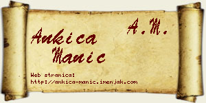 Ankica Manić vizit kartica